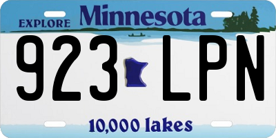 MN license plate 923LPN