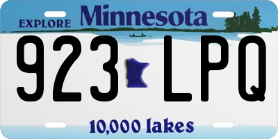 MN license plate 923LPQ