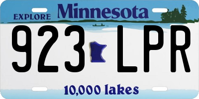 MN license plate 923LPR