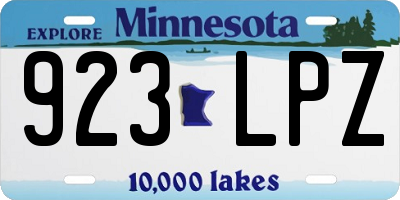 MN license plate 923LPZ