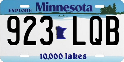 MN license plate 923LQB