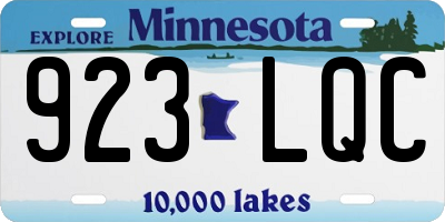 MN license plate 923LQC