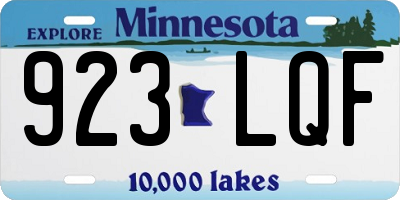 MN license plate 923LQF