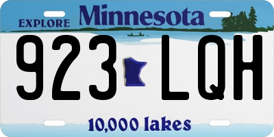 MN license plate 923LQH