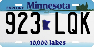 MN license plate 923LQK