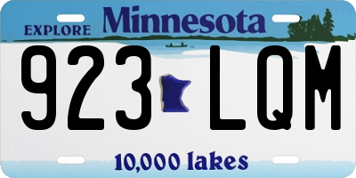 MN license plate 923LQM