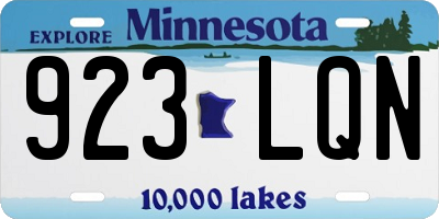MN license plate 923LQN