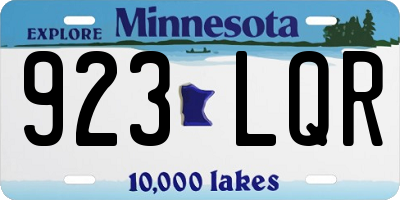 MN license plate 923LQR