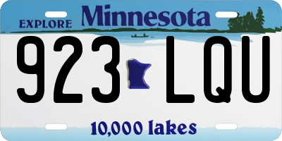 MN license plate 923LQU