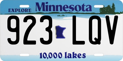 MN license plate 923LQV