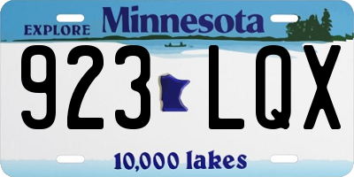MN license plate 923LQX