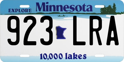 MN license plate 923LRA
