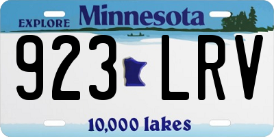 MN license plate 923LRV