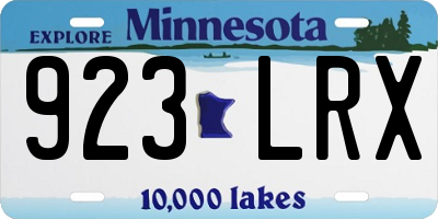 MN license plate 923LRX