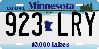 MN license plate 923LRY