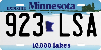 MN license plate 923LSA