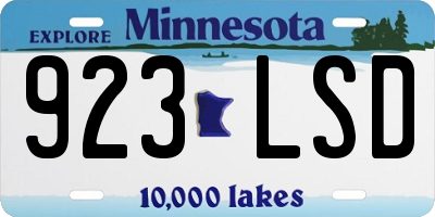 MN license plate 923LSD