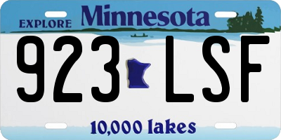 MN license plate 923LSF