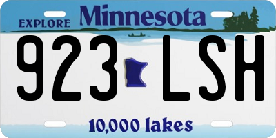 MN license plate 923LSH