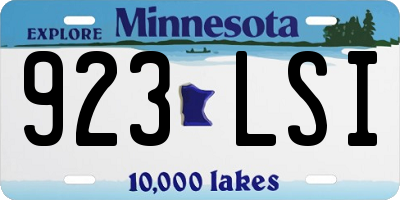 MN license plate 923LSI