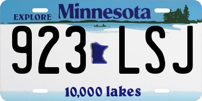 MN license plate 923LSJ