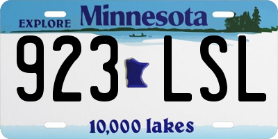 MN license plate 923LSL