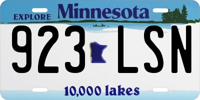 MN license plate 923LSN