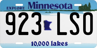 MN license plate 923LSO