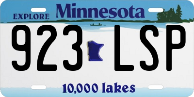 MN license plate 923LSP