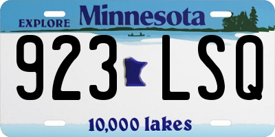 MN license plate 923LSQ