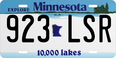 MN license plate 923LSR