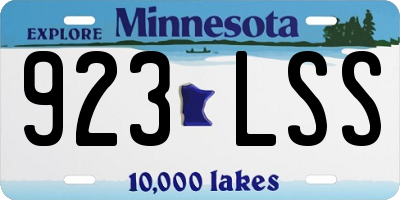 MN license plate 923LSS