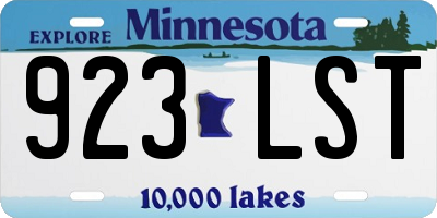 MN license plate 923LST