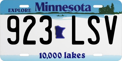 MN license plate 923LSV
