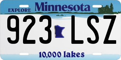 MN license plate 923LSZ