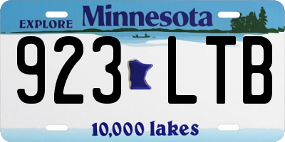 MN license plate 923LTB