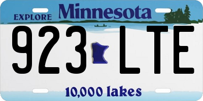 MN license plate 923LTE