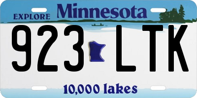 MN license plate 923LTK