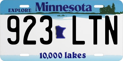 MN license plate 923LTN