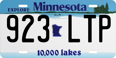 MN license plate 923LTP