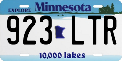 MN license plate 923LTR