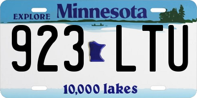 MN license plate 923LTU