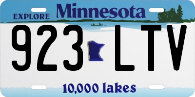MN license plate 923LTV