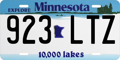 MN license plate 923LTZ