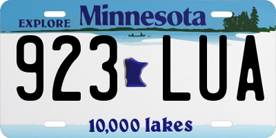 MN license plate 923LUA