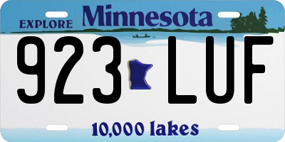 MN license plate 923LUF