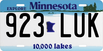 MN license plate 923LUK