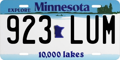 MN license plate 923LUM