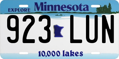 MN license plate 923LUN