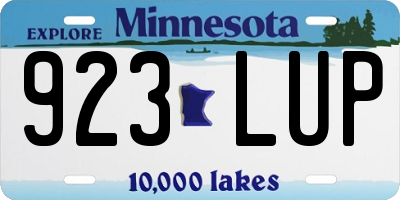 MN license plate 923LUP